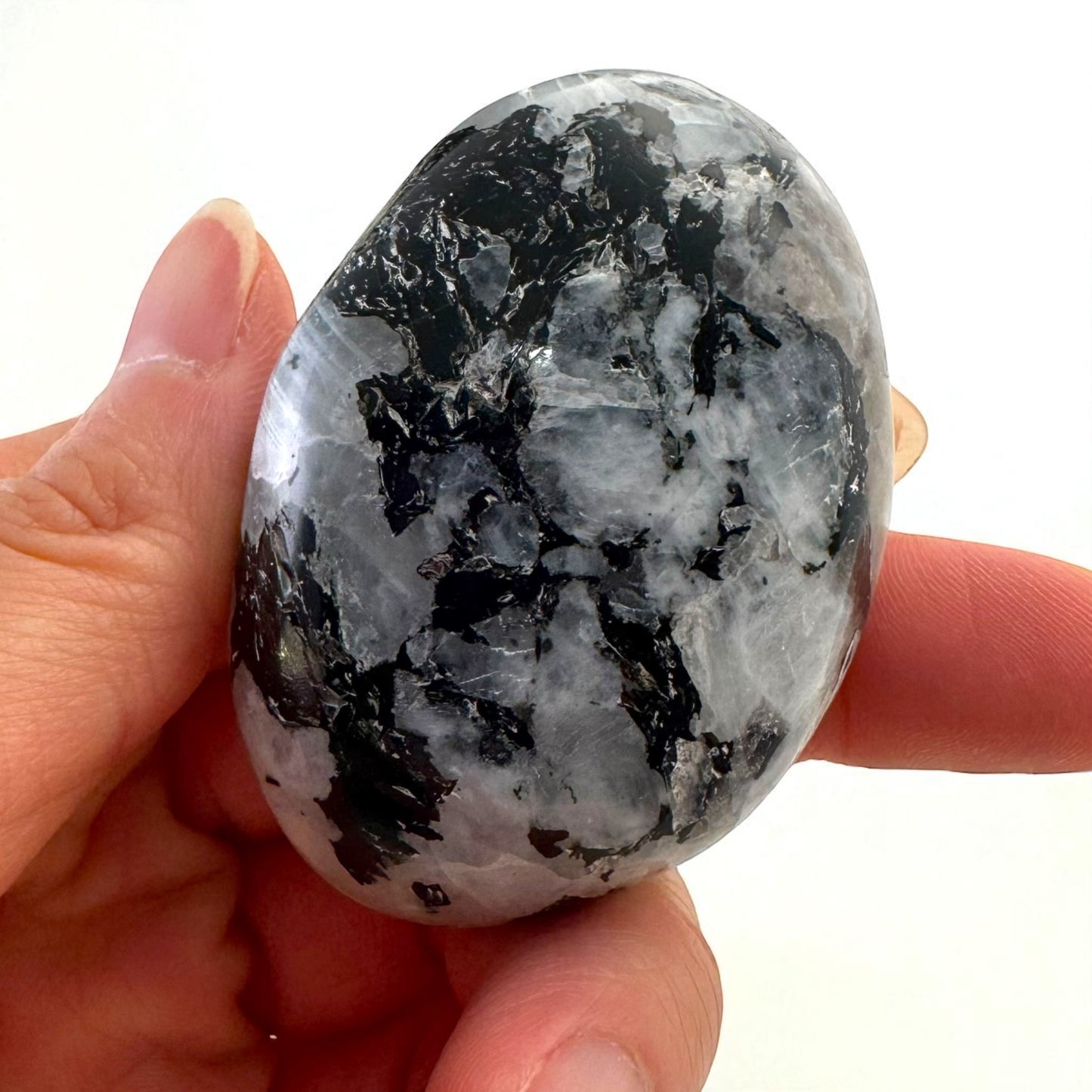 Rainbow Moonstone Crystal Palm Stones