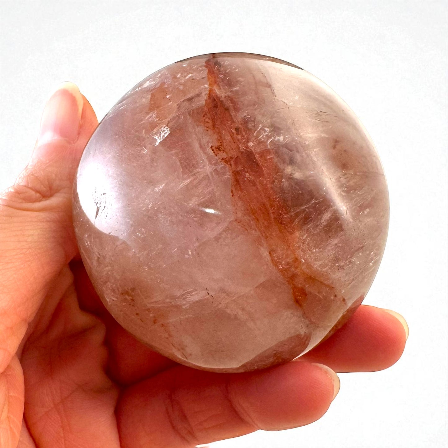 Fire Rose Quartz Crystal Palm Stones