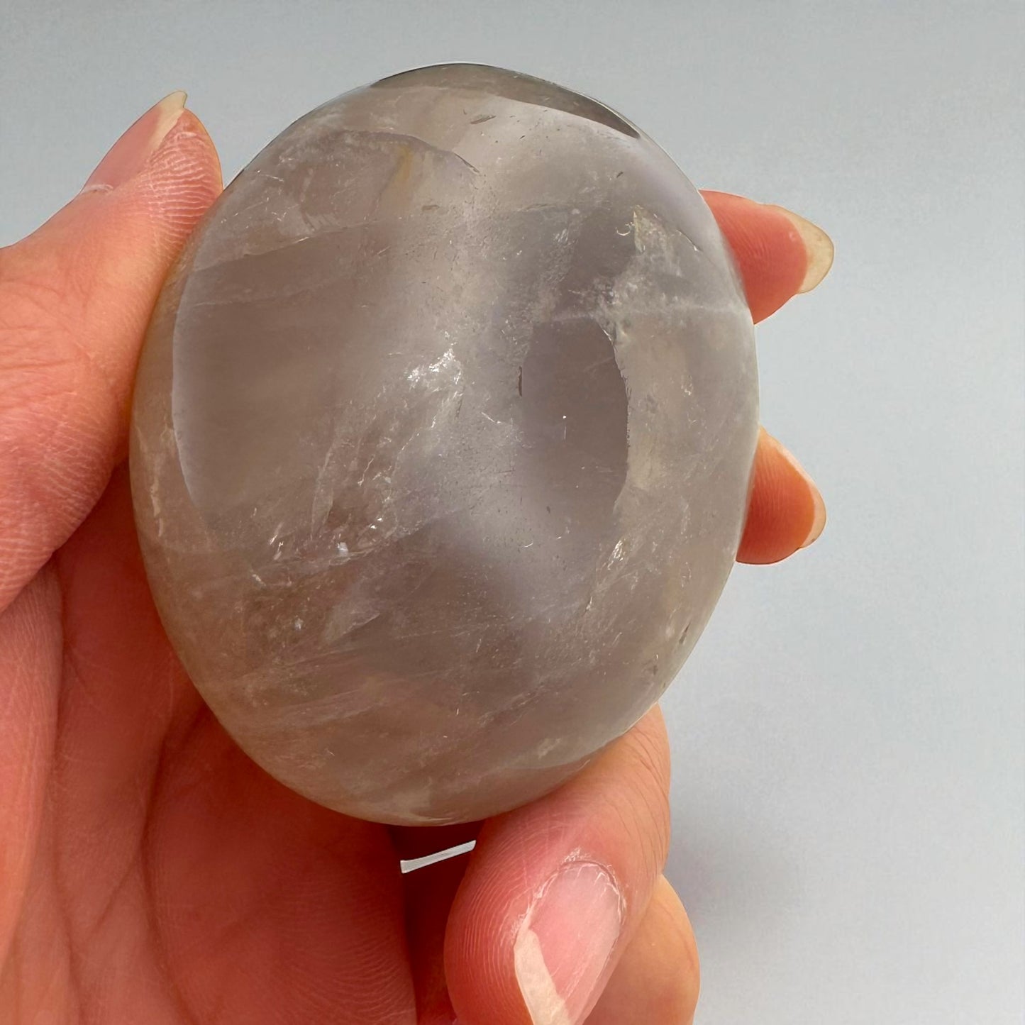 Blue Rose Quartz Crystal Palm Stones