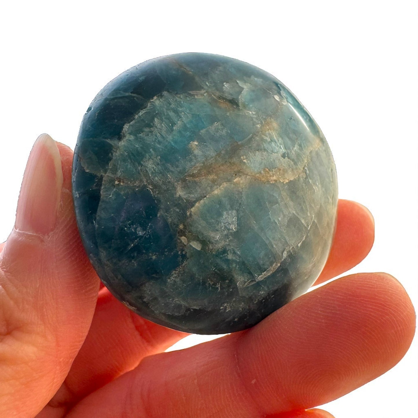 Blue Apatite Crystal Palm Stones