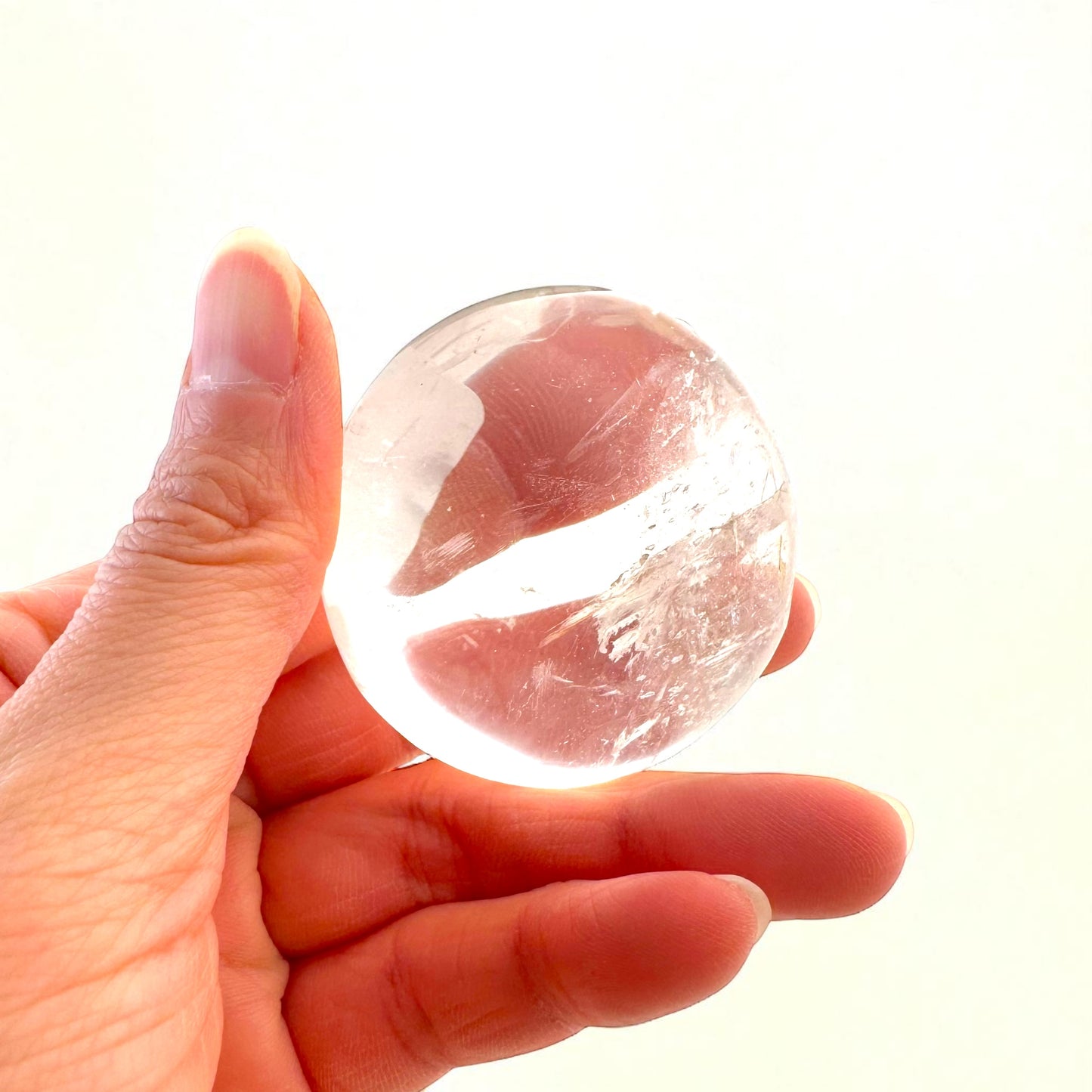 Clear Quartz Crystal Palm Stones