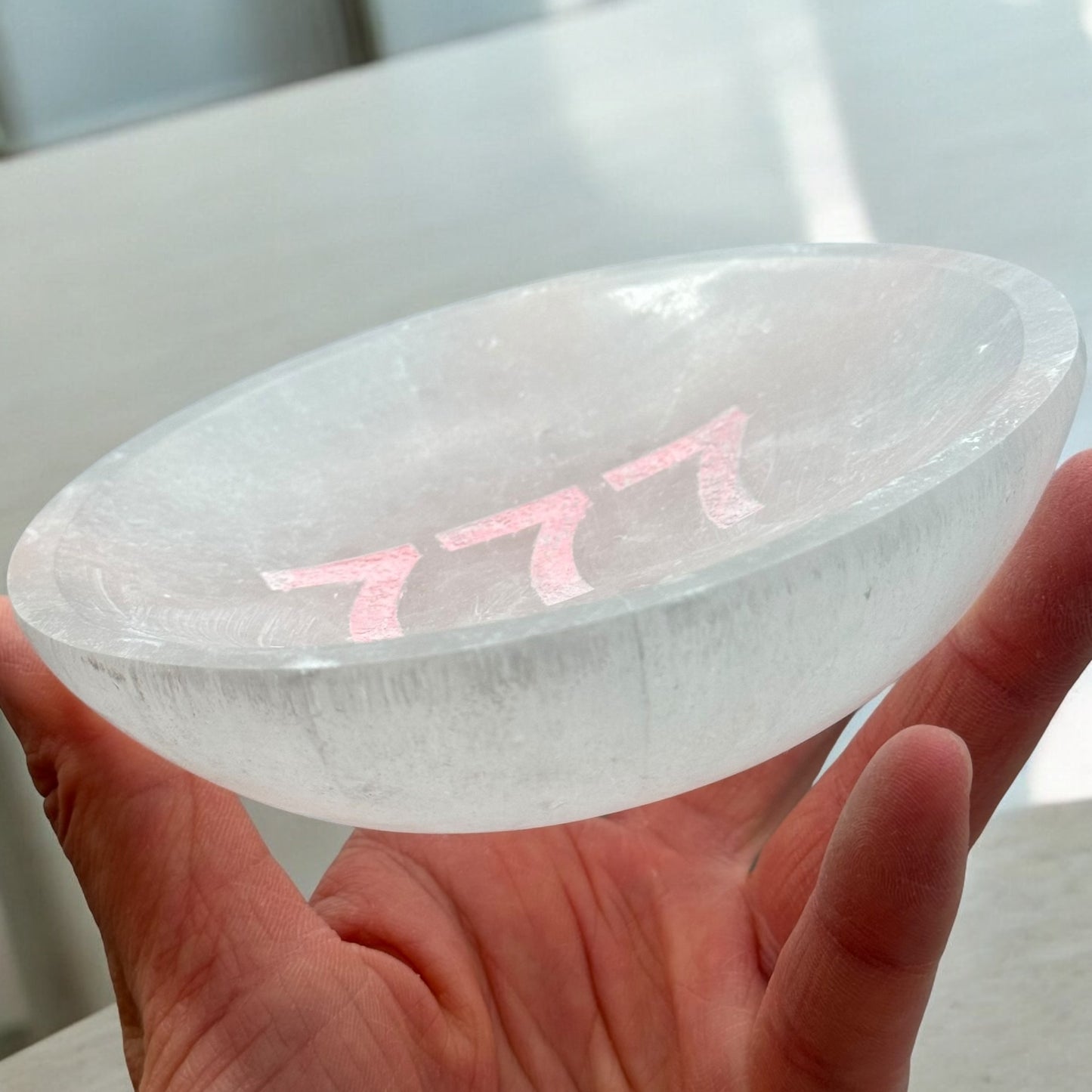 Angel Number "777" Selenite Bowl Round (M)