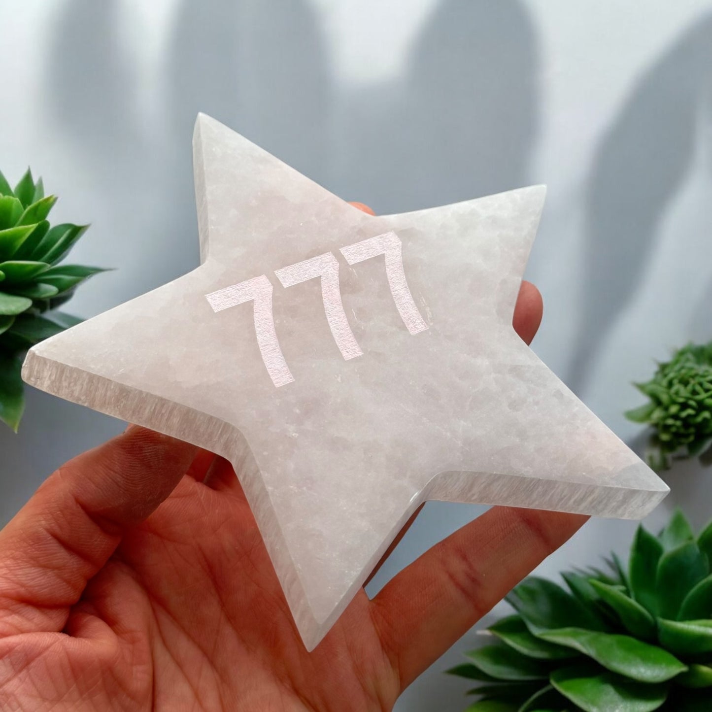 Angel Number "777" Selenite Star Plate (M)