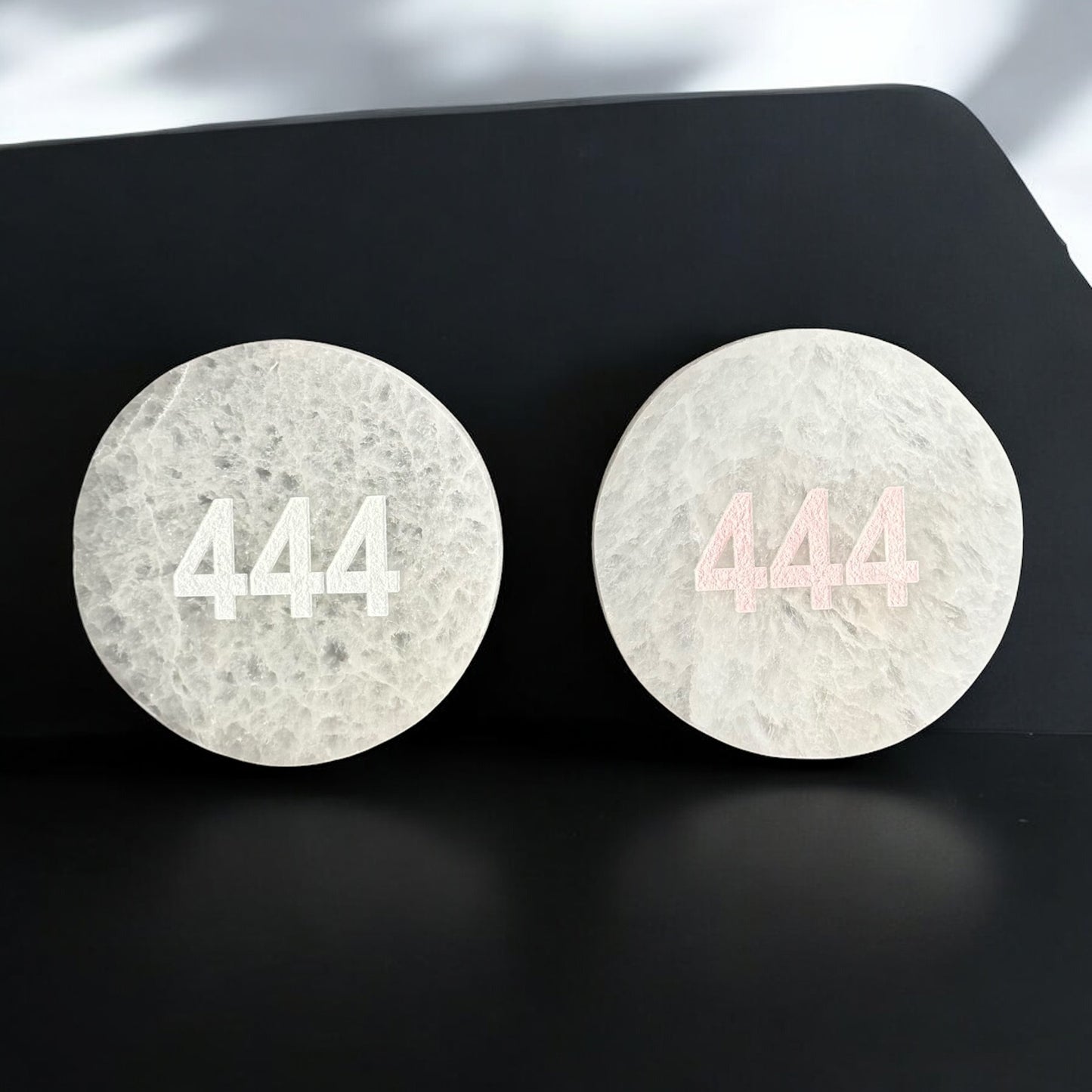 Angel Number "444" Selenite Plate Round (S)