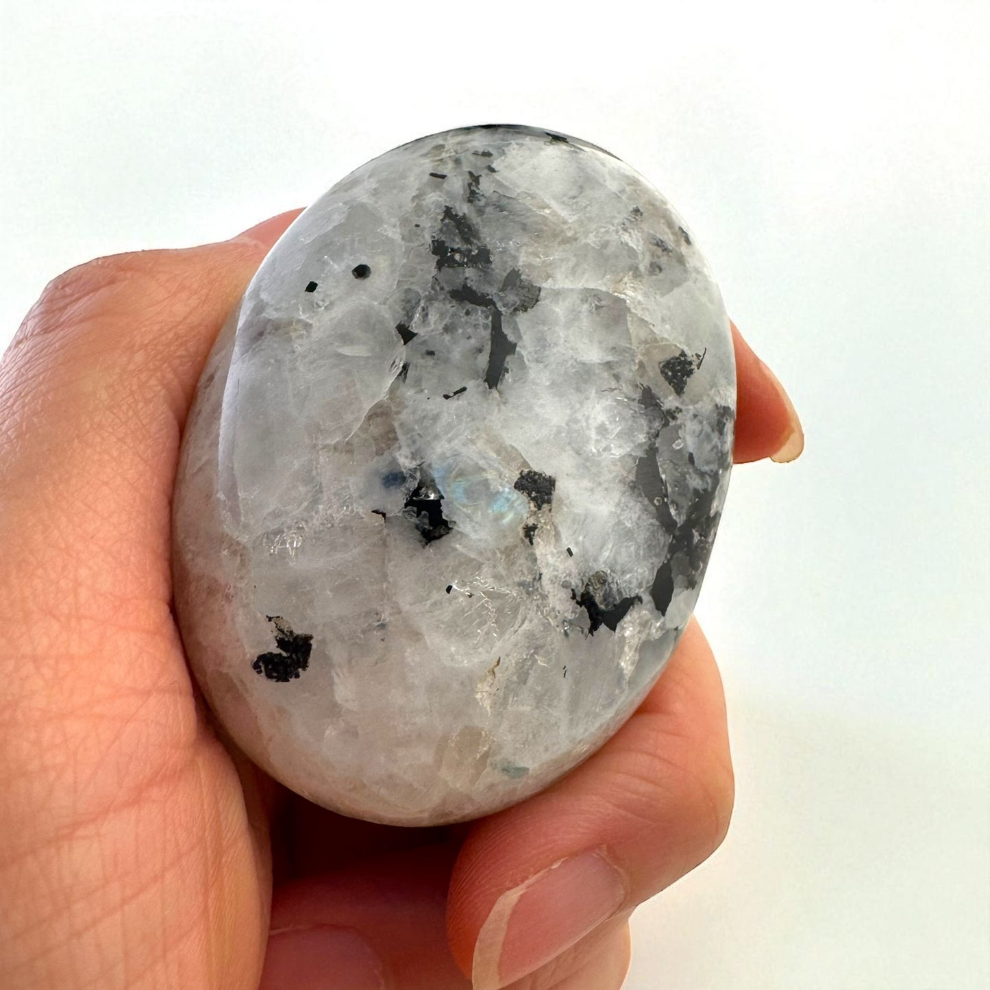 Rainbow Moonstone Crystal Palm Stones