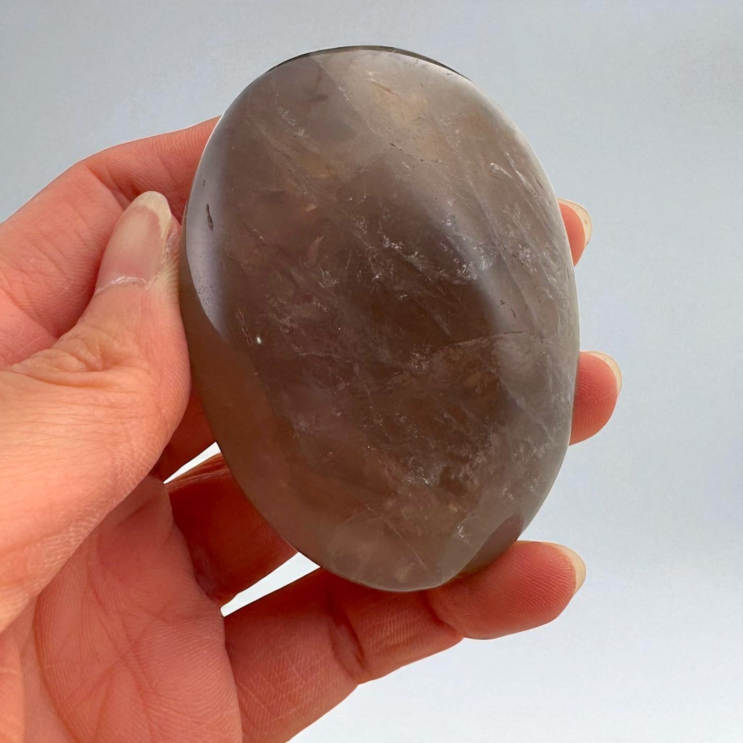 Blue Rose Quartz Crystal Palm Stones