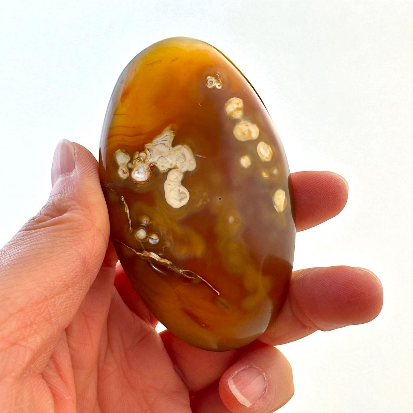 Carnelian Crystal Palm Stones