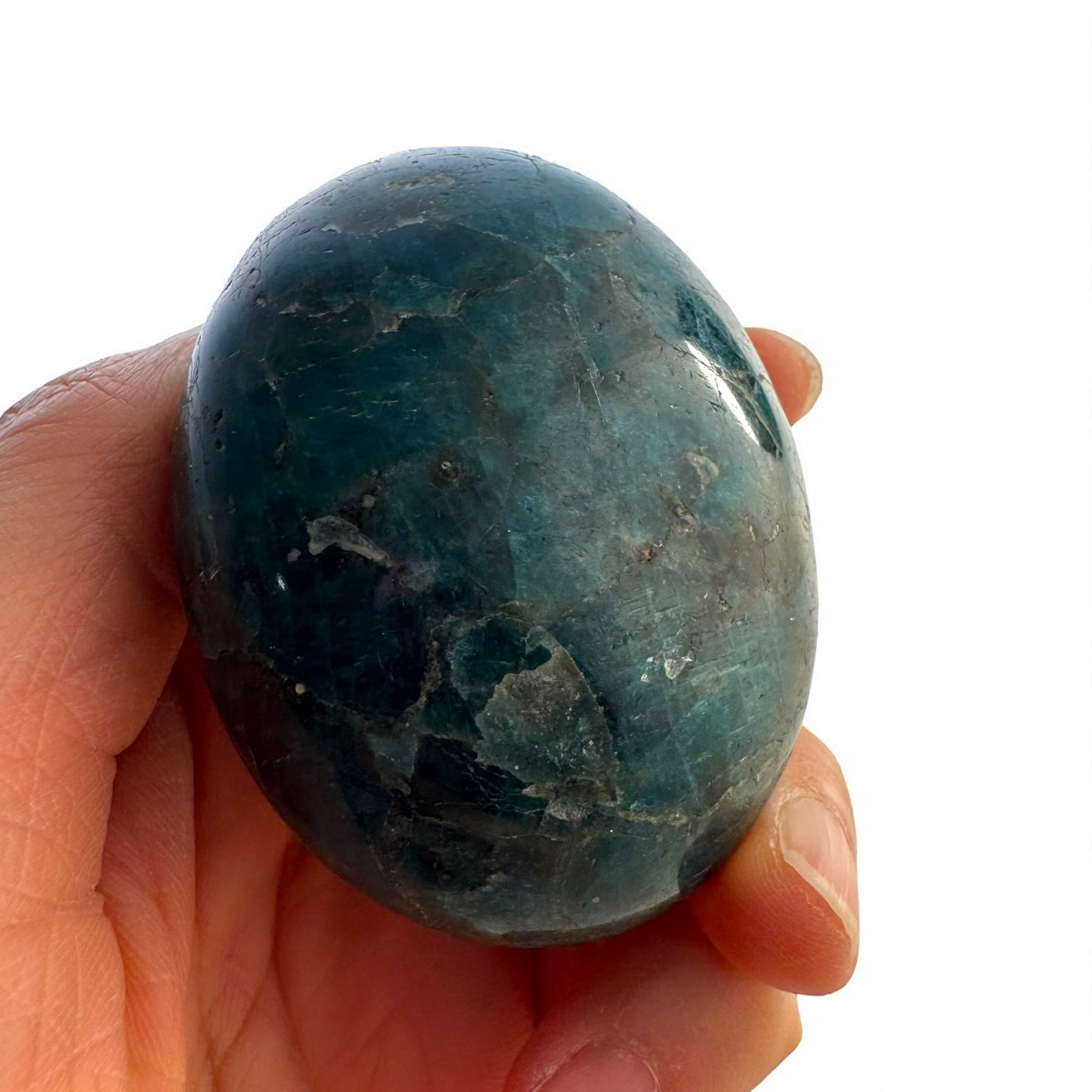Blue Apatite Crystal Palm Stones