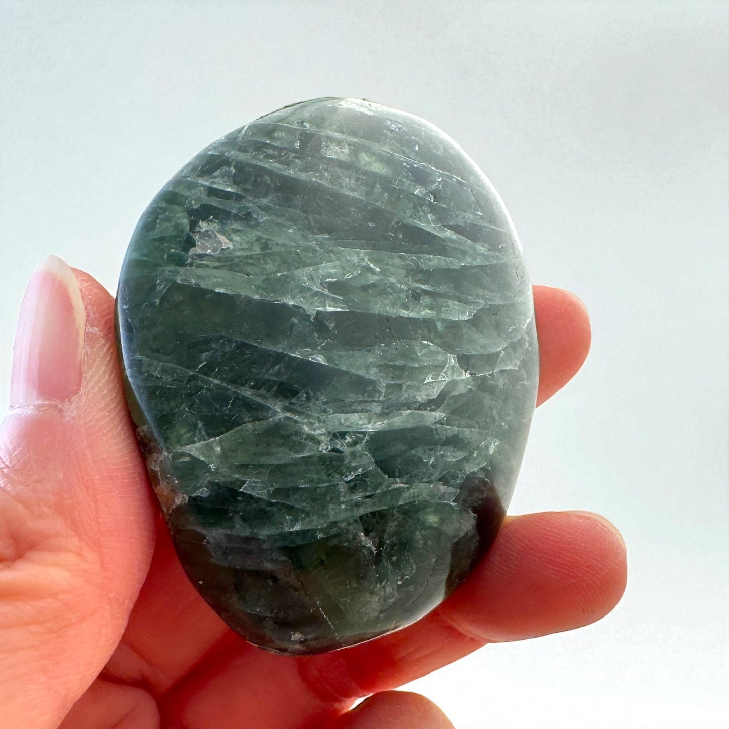Green Apatite Crystal Palm Stones