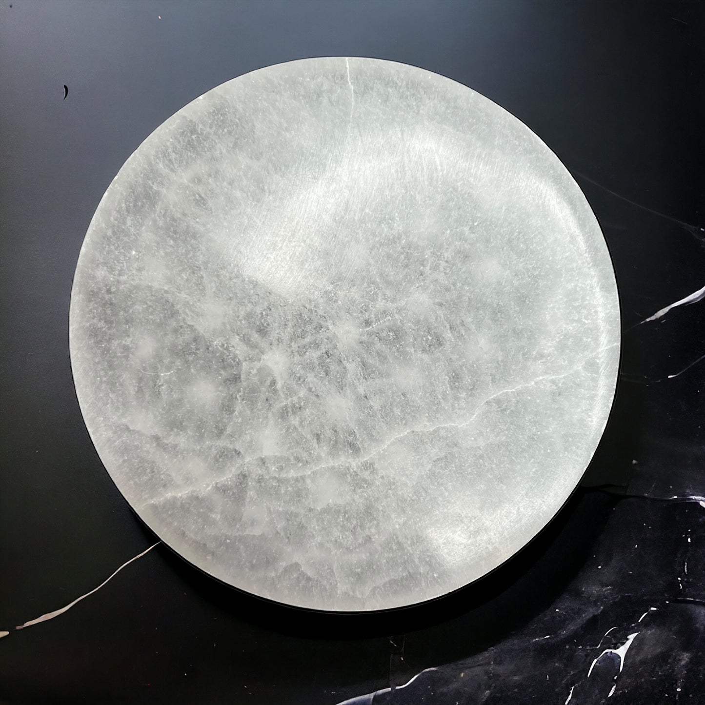 Flower of Life Selenite Plate Round (M)