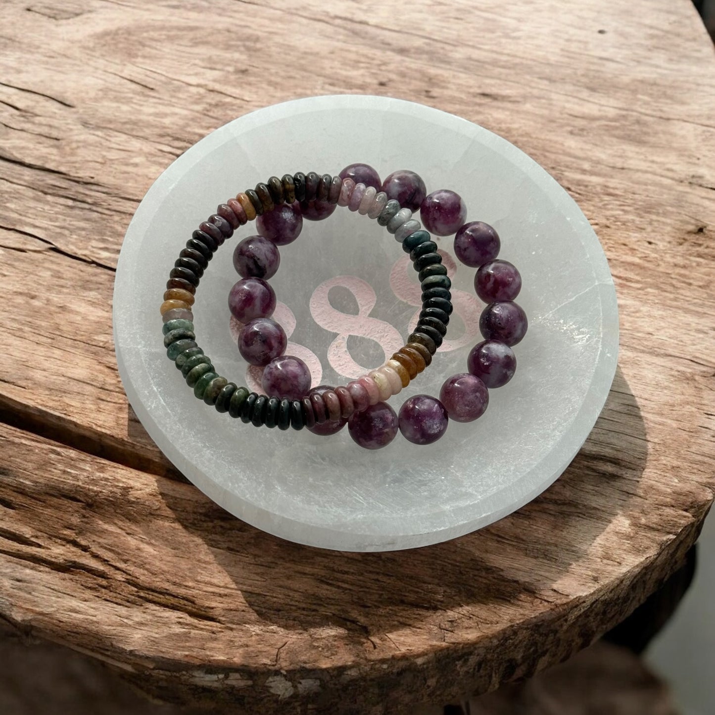 Angel Number "888" Selenite Bowl Round (M)