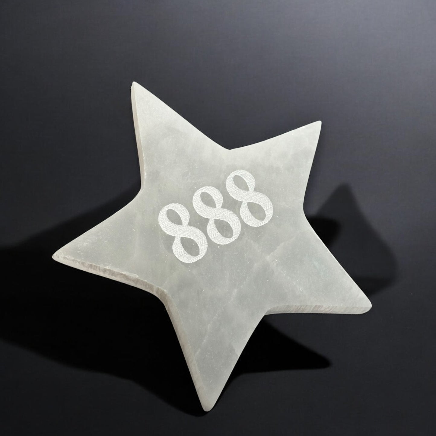 Angel Number "888" Selenite Star Plate (M)