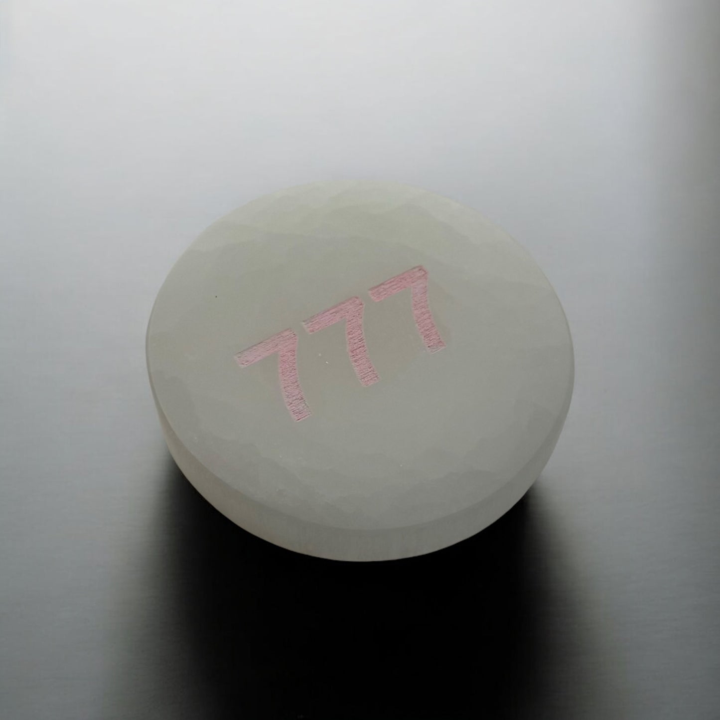 Angel Number "777" Selenite Plate Round (S)