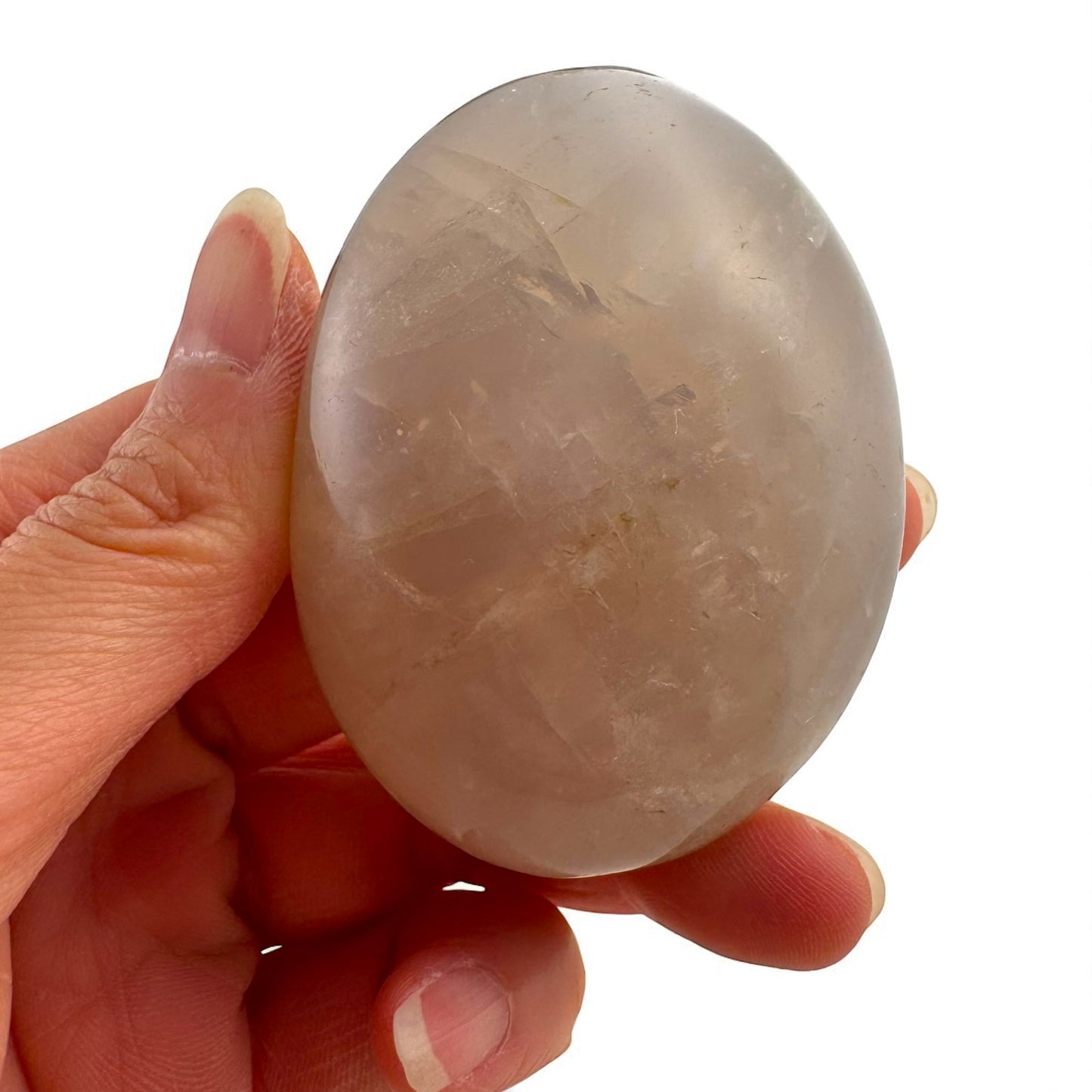 Blue Rose Quartz Crystal Palm Stones