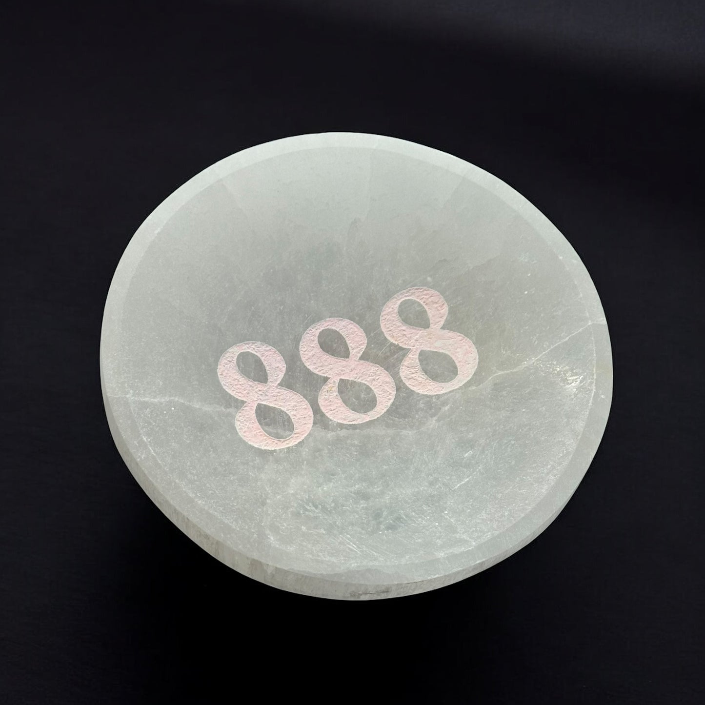 Angel Number "888" Selenite Bowl Round (M)