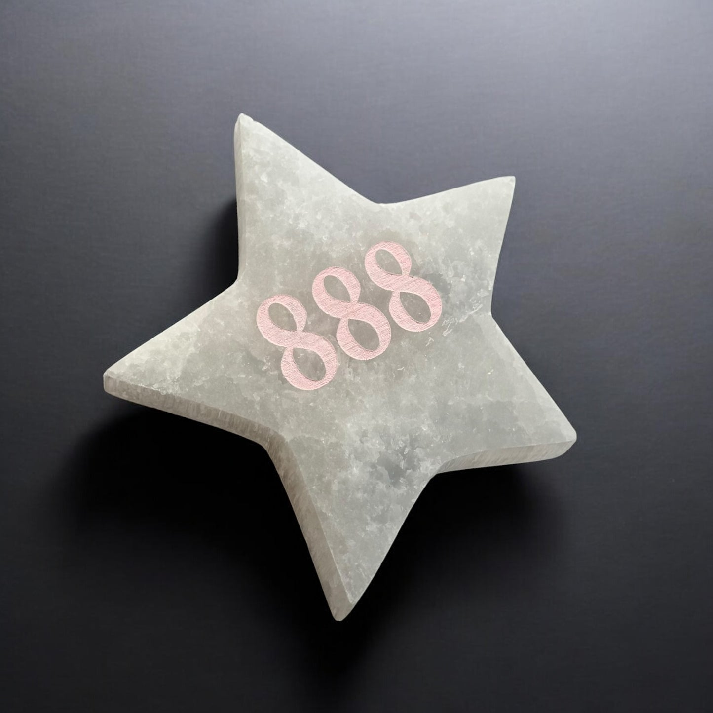 Angel Number "888" Selenite Star Plate (M)