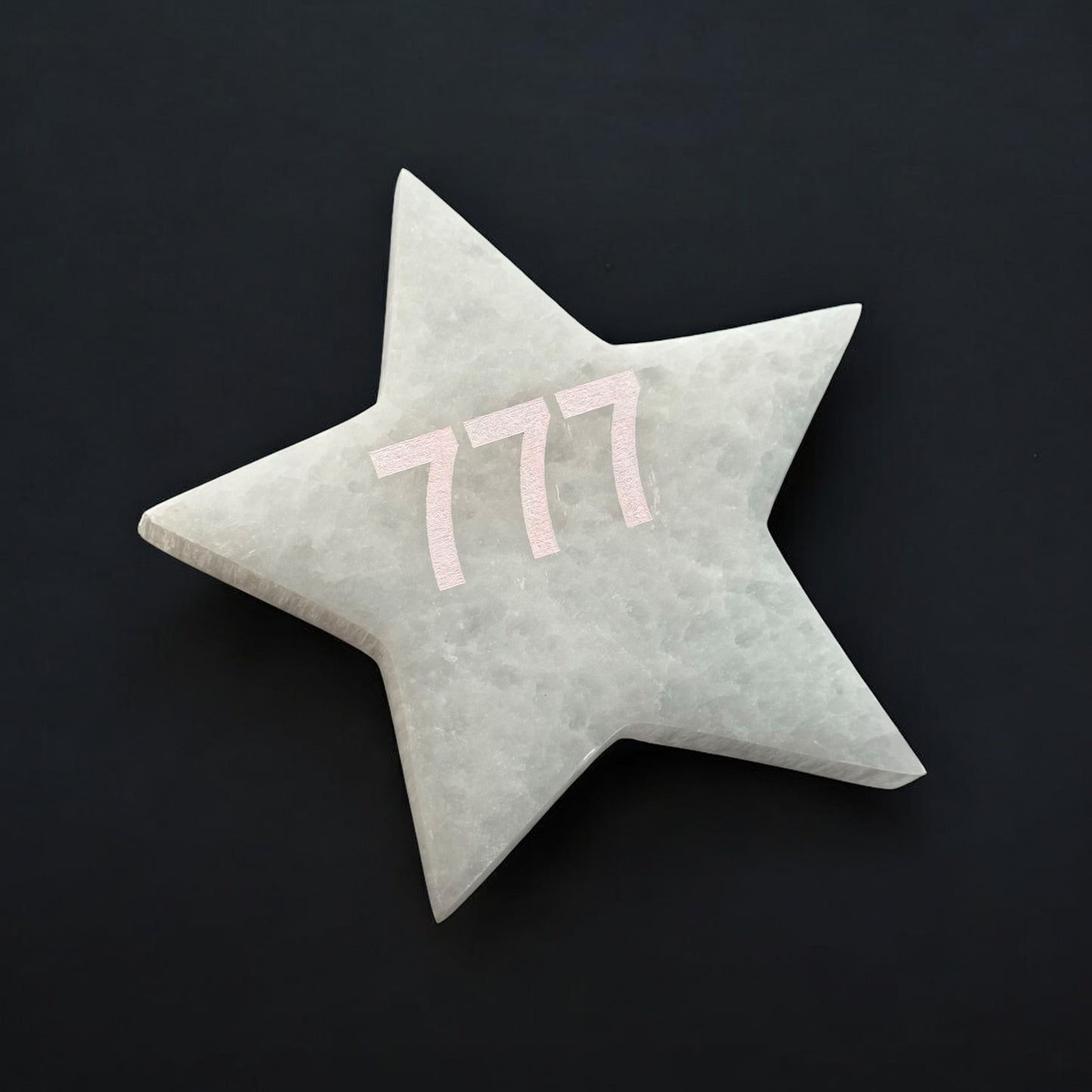 Angel Number "777" Selenite Star Plate (M)