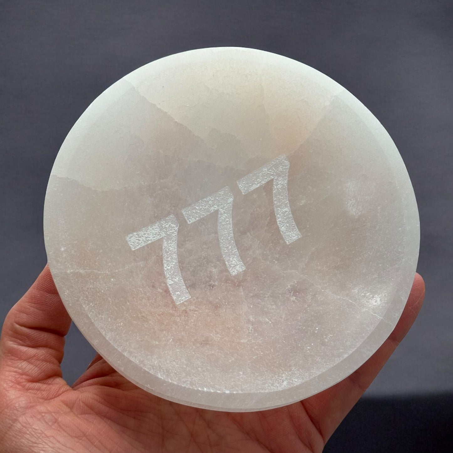 Angel Number "777" Selenite Bowl Round (M)