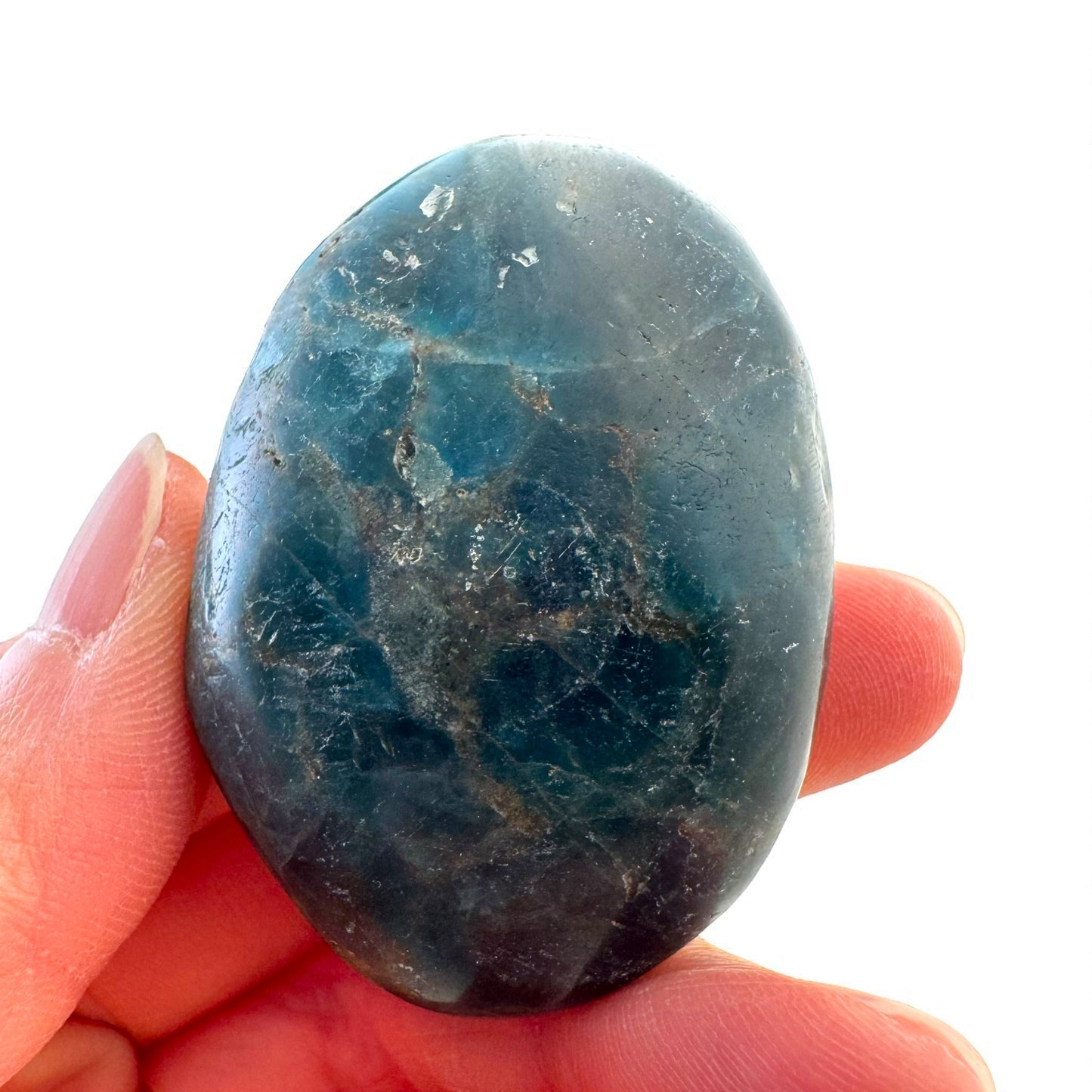 Blue Apatite Crystal Palm Stones