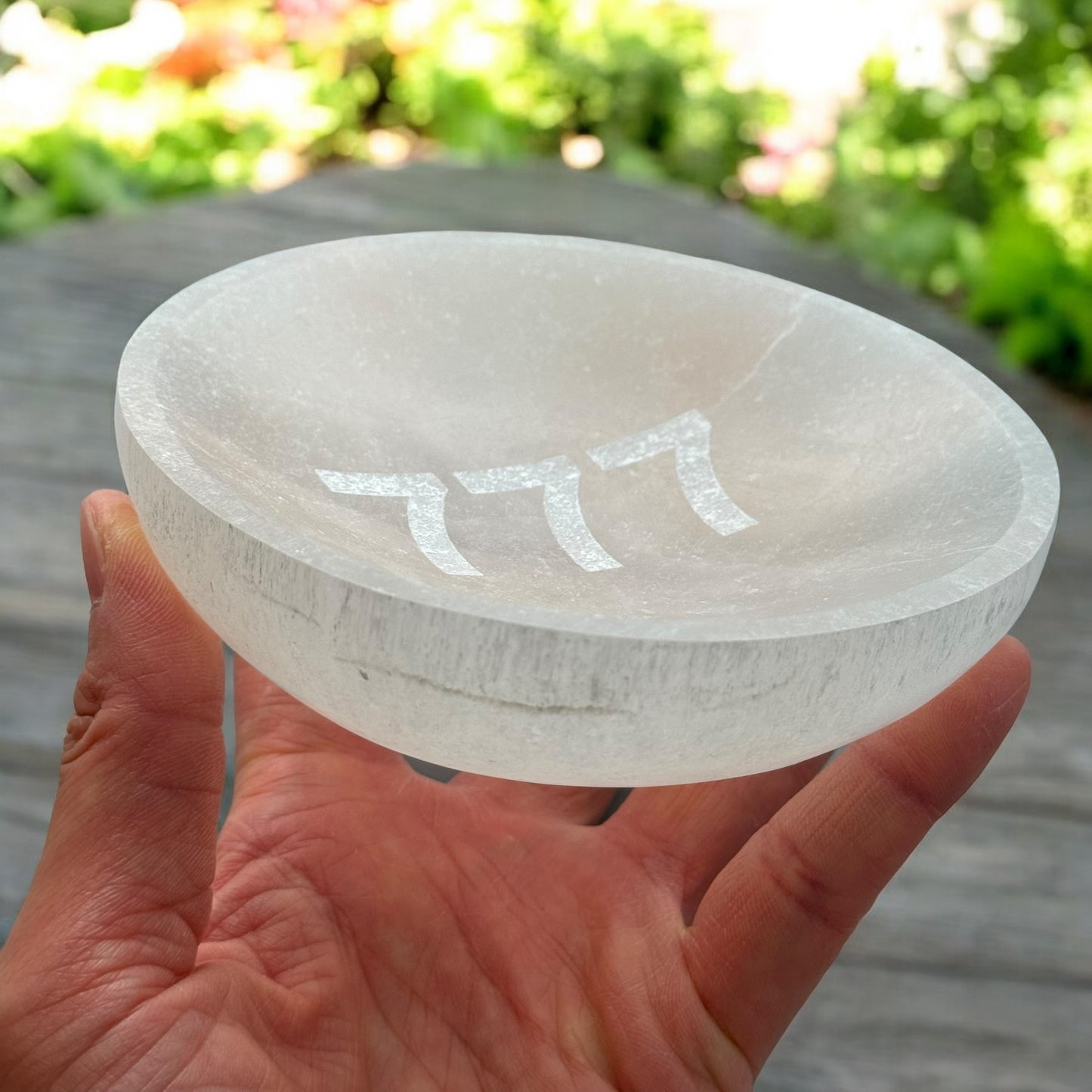 Angel Number "777" Selenite Bowl Round (M)