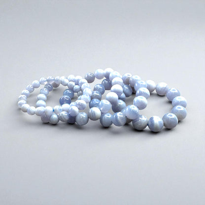 Blue Lace Agate Crystal Beaded Bracelets