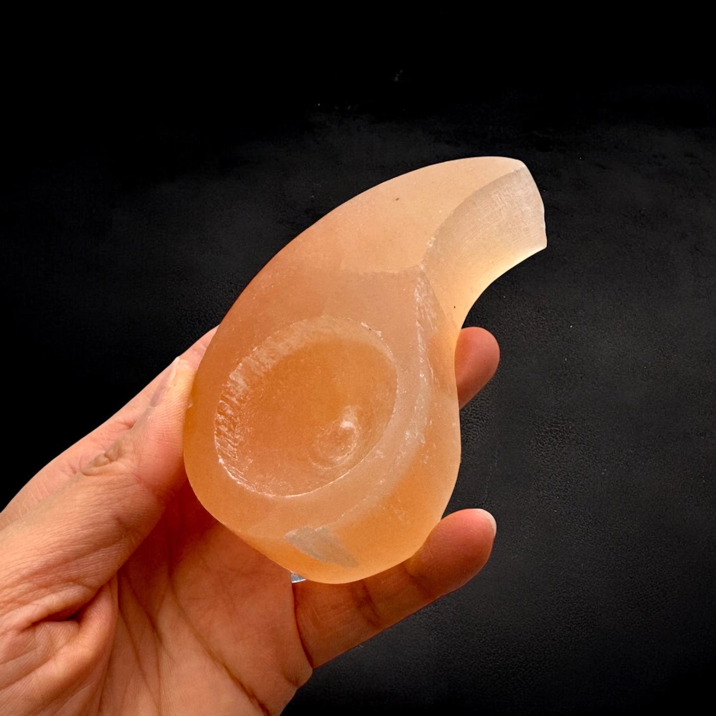 Ying Yang Selenite Crystal Candle Holder