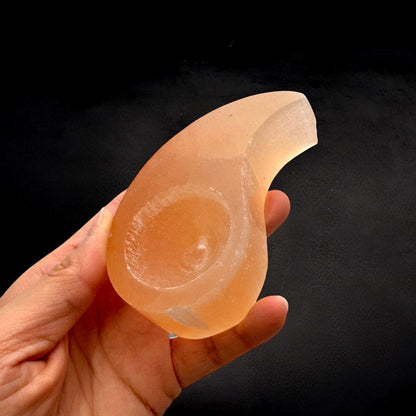 Ying Yang Selenite Crystal Candle Holder