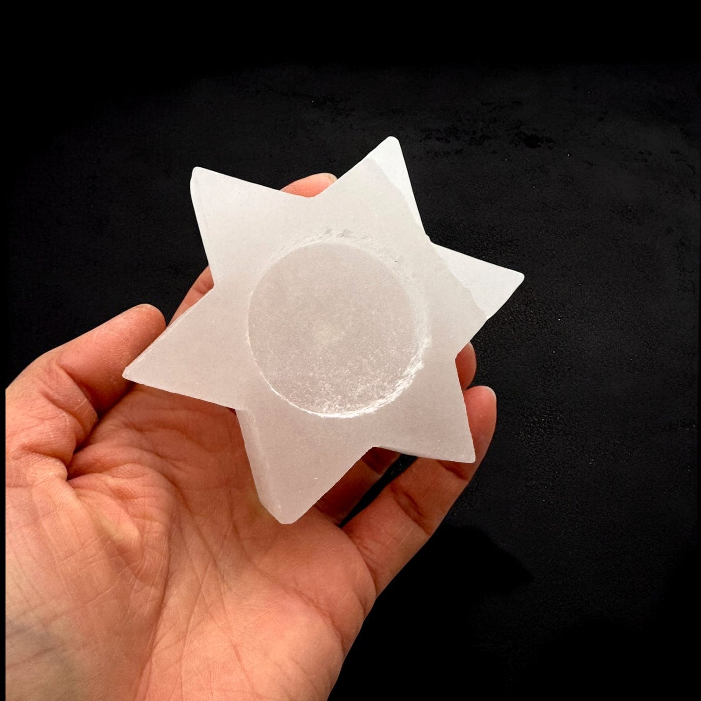 大衛之星透石膏水晶燭台