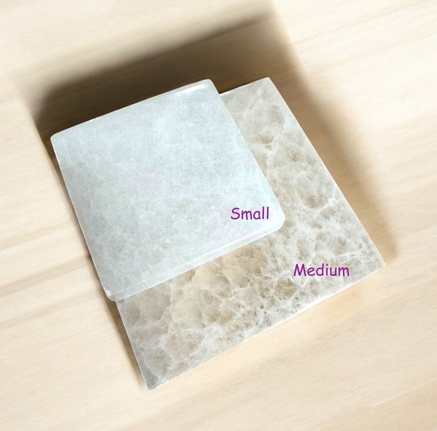 Square Selenite Crystal Plate