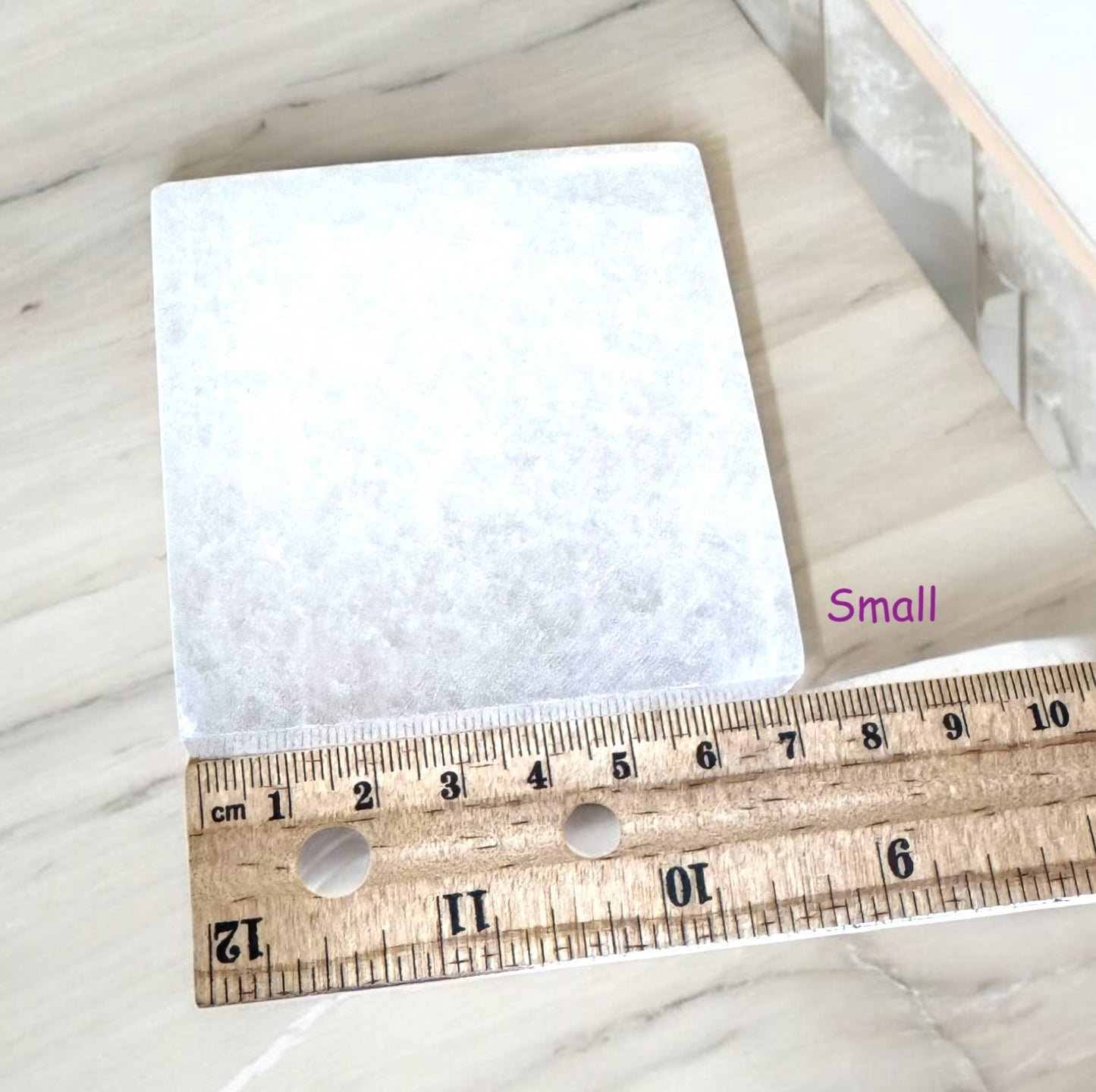 Square Selenite Crystal Plate
