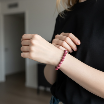 Ruby Crystal Beaded Bracelets