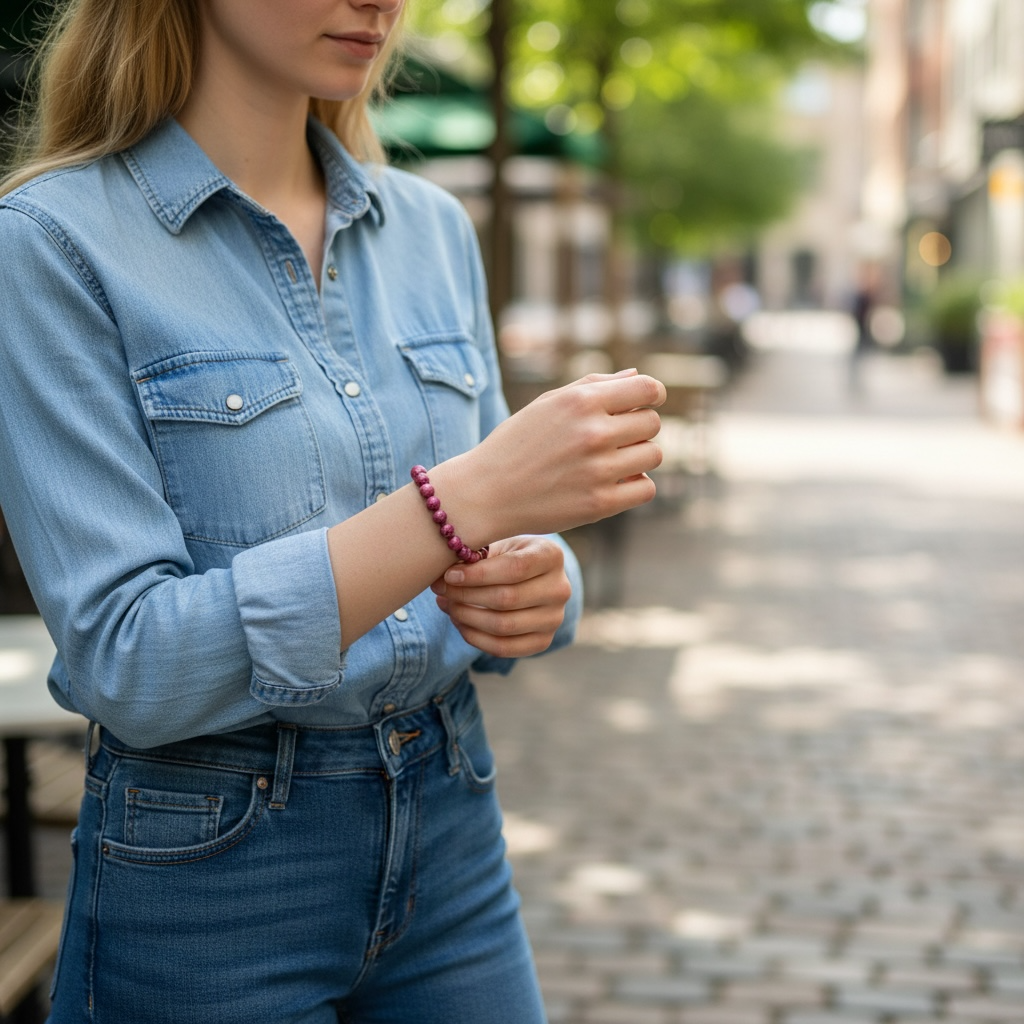 Ruby Crystal Beaded Bracelets