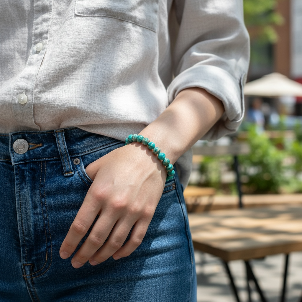 俄羅斯天河石水晶串珠手鍊