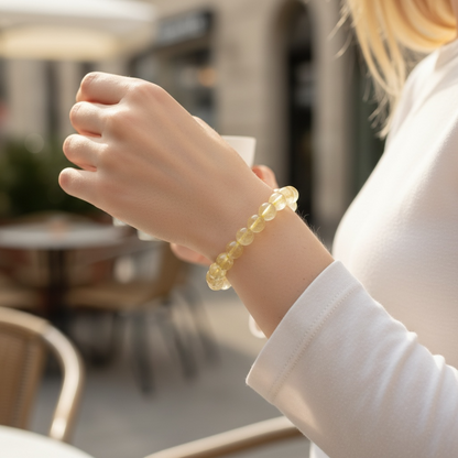 Libyan Desert Glass Crystal Beaded Bracelets