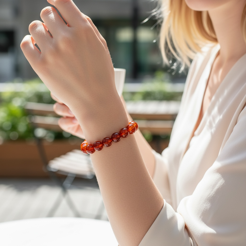 Carnelian Crystal Beaded Bracelets