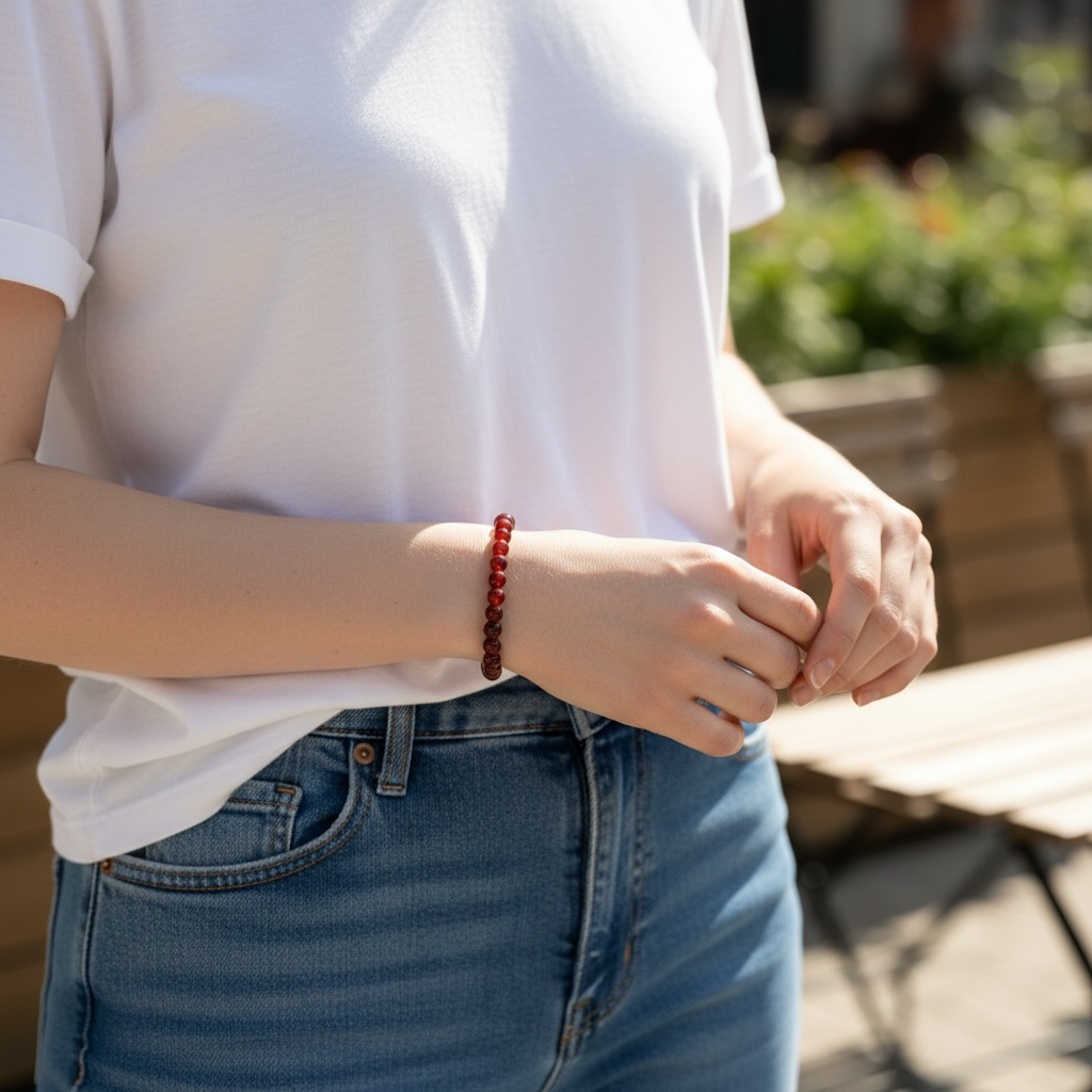 Carnelian Crystal Beaded Bracelets