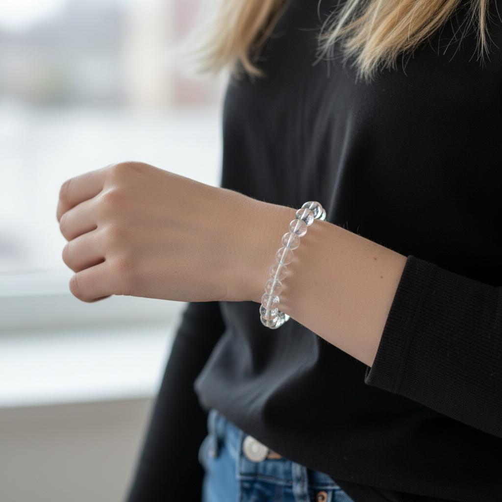 Clear Quartz Crystal Beaded Bracelets