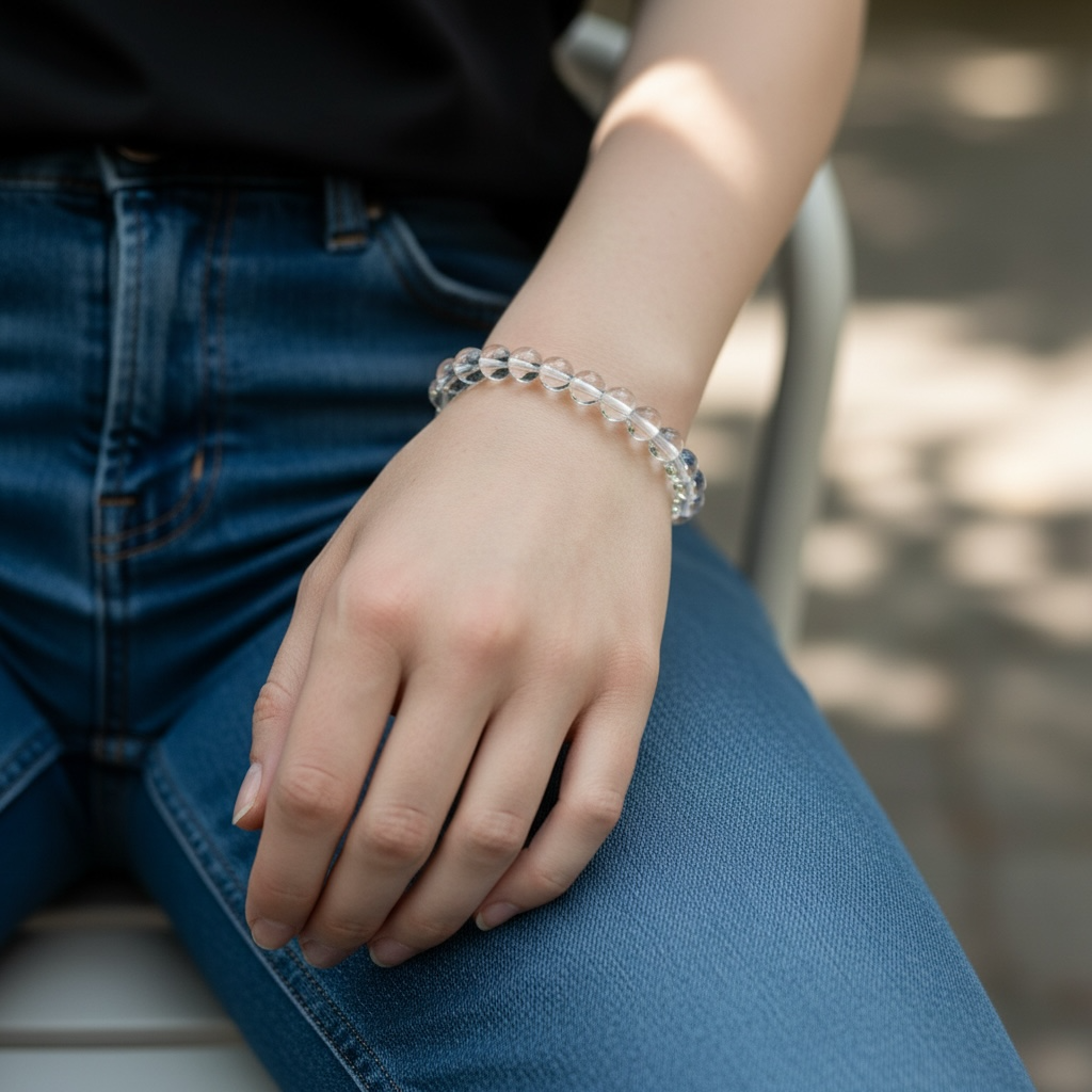 Clear Quartz Crystal Beaded Bracelets