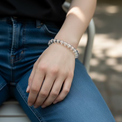 Clear Quartz Crystal Beaded Bracelets