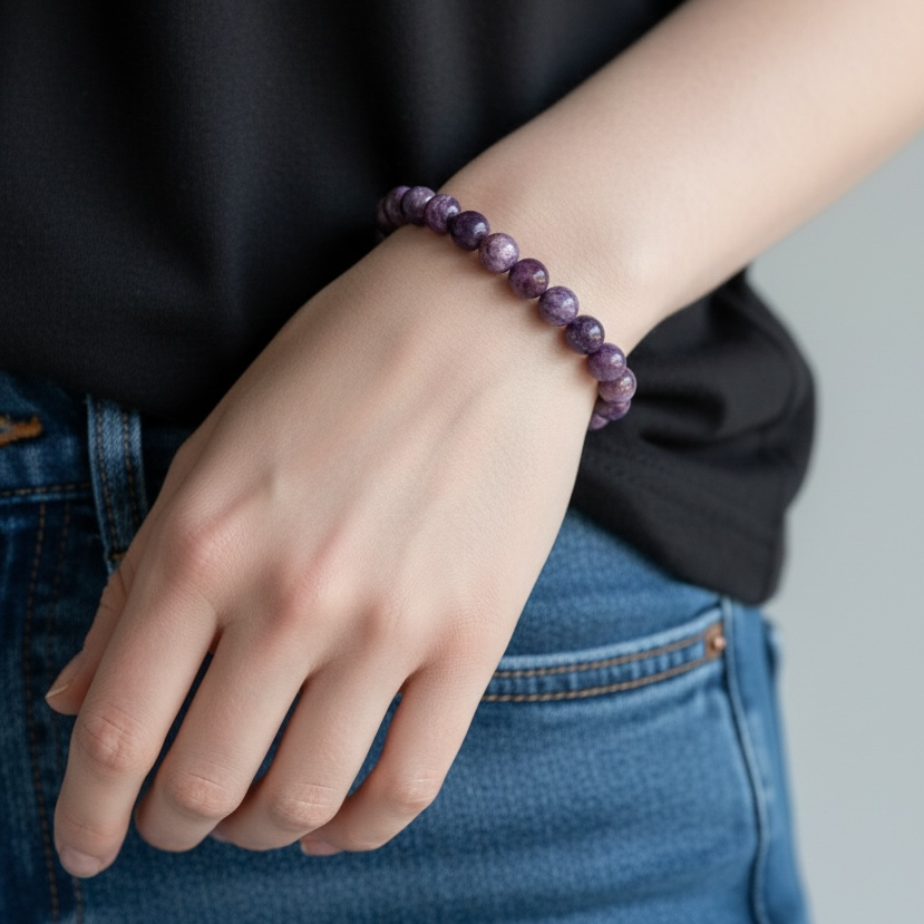 Charoite Crystal Beaded Bracelet