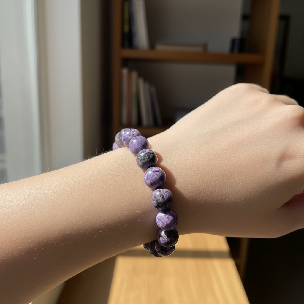 Charoite Crystal Beaded Bracelet