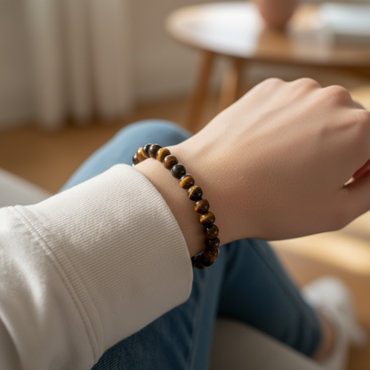 Tiger's Eye Crystal Beaded Bracelet