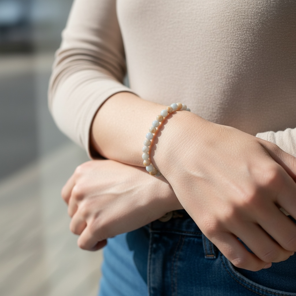 Angelite Crystal Beaded Bracelet