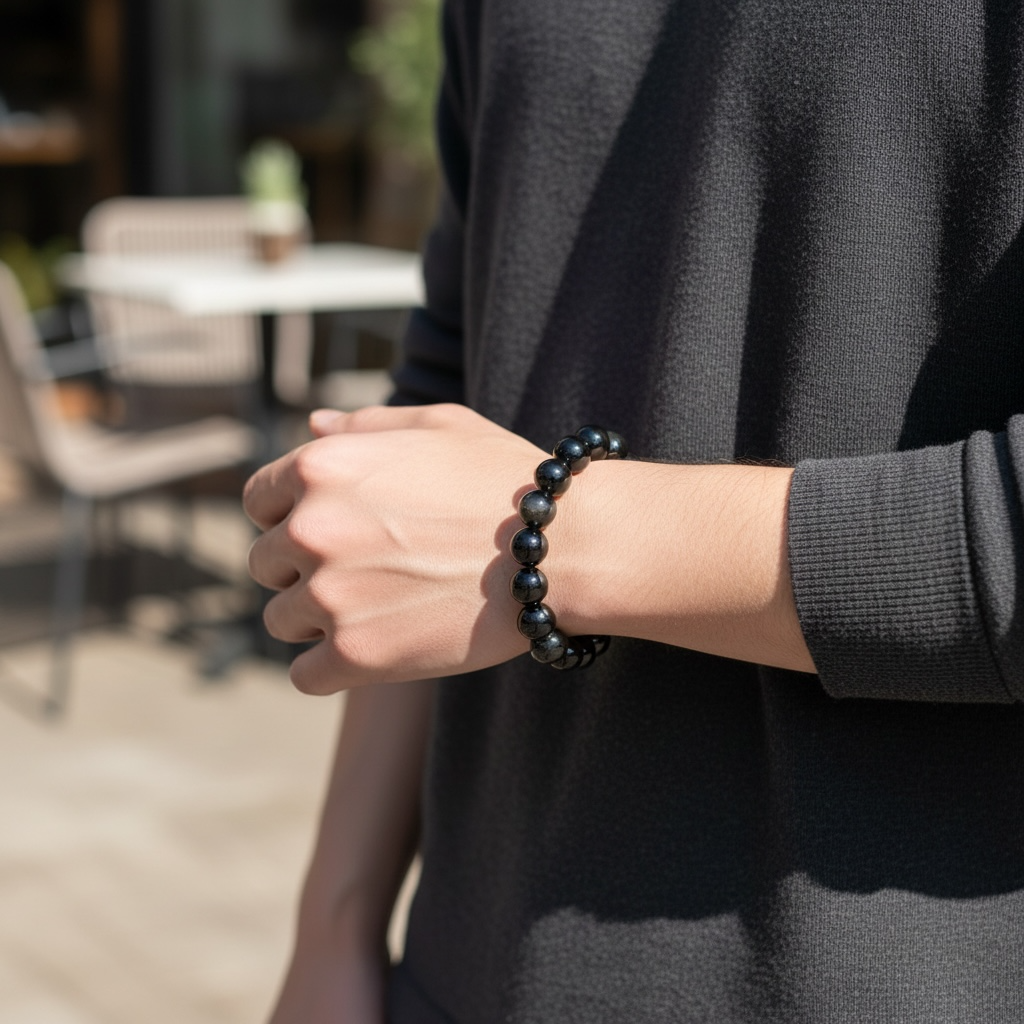 Rainbow Sheen Obsidian Crystal Beaded Bracelets (~16 mm)