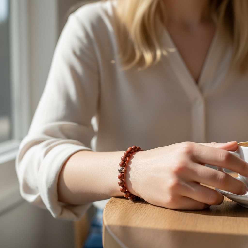 曲折紅碧玉串珠手鍊