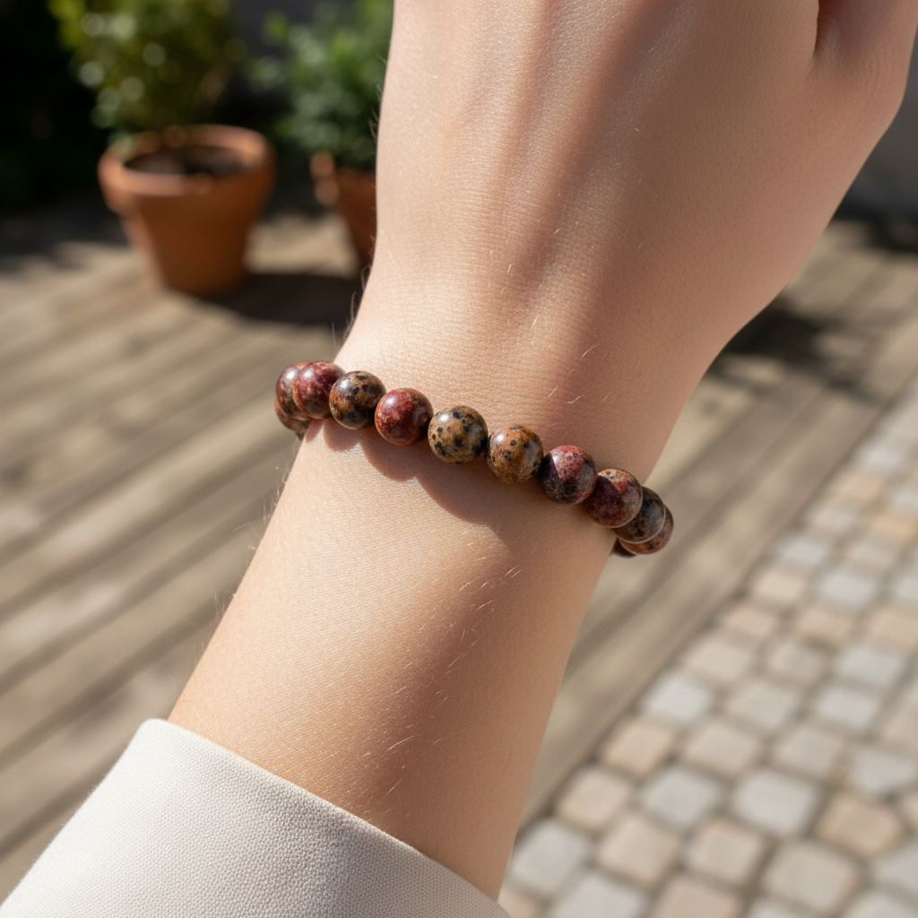 豹紋碧玉串珠手鍊