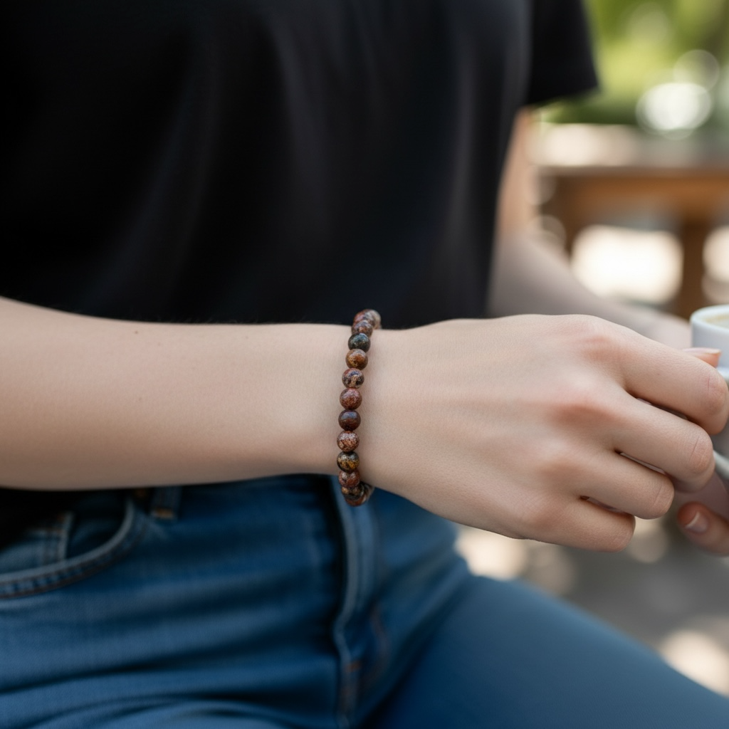 豹紋碧玉串珠手鍊