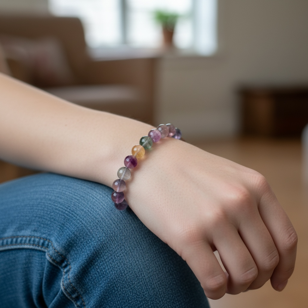 Candy Fluorite Crystal Beaded Bracelet