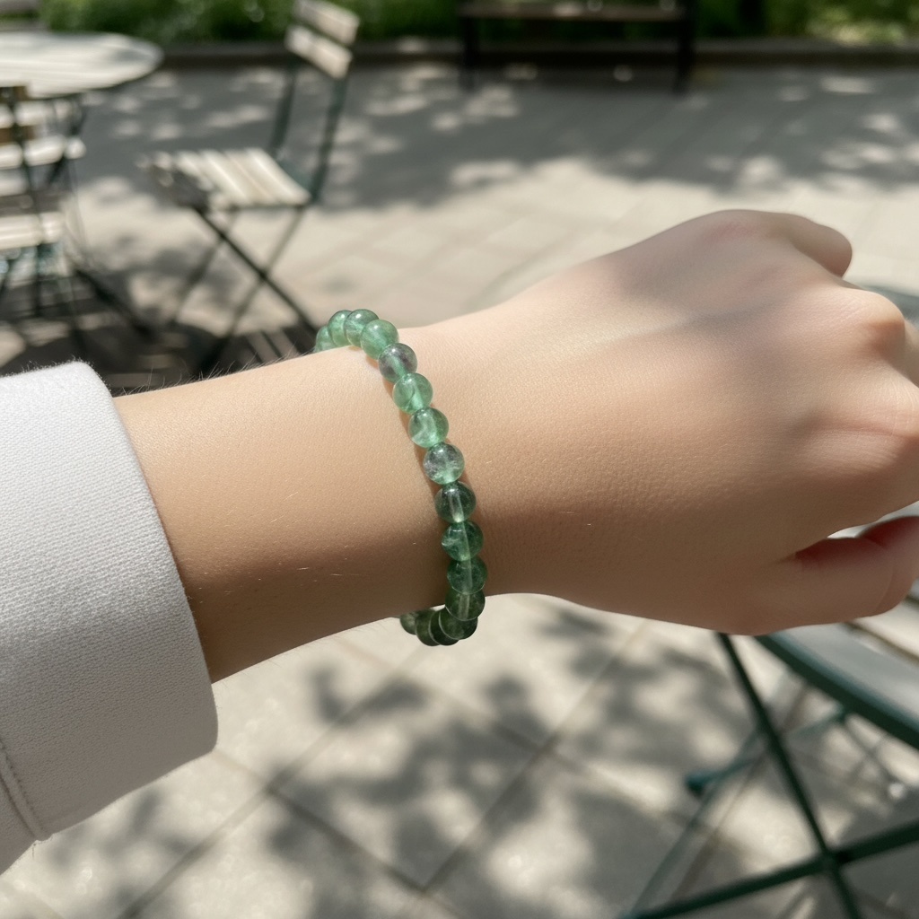 Candy Fluorite Crystal Beaded Bracelet, Premium