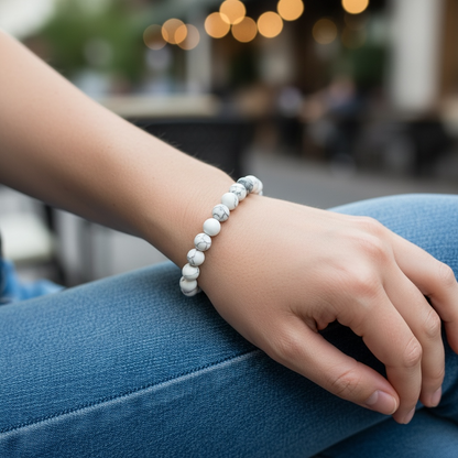 Howlite Crystal Beaded Bracelets